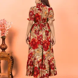 fancy flair Printed Cotton Blend Stitched Anarkali Gown image 2