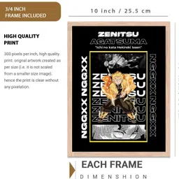 Japanese Anime Framed Posters for Living Room Bedroom Gaming Room Studio Décor | Japanese Anime Characters Big Aesthetic Posters with Frames Paper Print-image-2