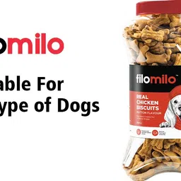 filomilo Real Chicken Dog Biscuits Flavour Mutton 0.5 kg Dry Adult Dog Food image 2