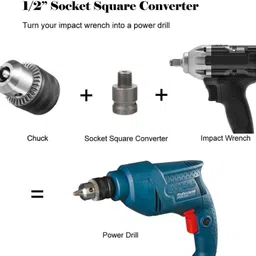 uptodatetools 13mm Drill Chuck with SDS-plus Shank, Socket Square Converter and 1/4 Inch Hex Shank, Fit Impact Driver Hammer, Electric Wrench and Air Screwdriver image 3