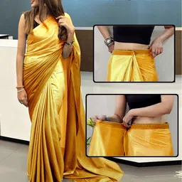 riddhi textile hub Ready to Wear Dyed Bollywood Chiffon Saree-picture-25