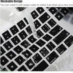 Saco Black,Silicone Skin Keyboard Protector Cover for Acer Travelmate TMP215-53 15.6 Inch Laptop (2022) Keyboard Skin image 3