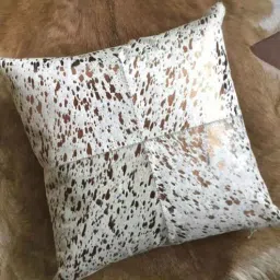 dazzhome Gold Abstract Hair On Leather 18 x 18 Inches Pillow Cover-picture-22