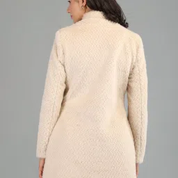 honnete 100 % Polyester Self Design Coat For Women image 2