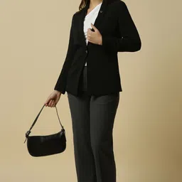 allen solly Women Solid Single Breasted Formal Blazer image 2