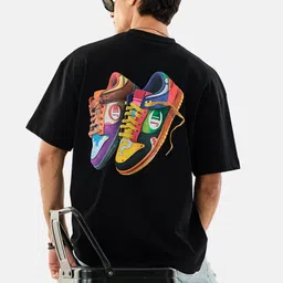 snitch Men Graphic Print Crew Neck Pure Cotton Black T-Shirt-picture-18