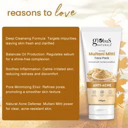 globus naturals Anti Acne Multani Mitti Face Pack image 3