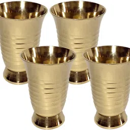 a & h enterprises (Pack of 4) HandmadeSize Brass Water Drinking Glass/Glassiya/Baby Glass - Set of 4 pc H28 Glass Set Water/Juice Glass-picture-38