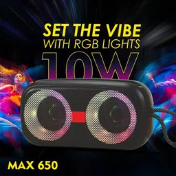 WOOS Portable Bluetooth 5.2 Speaker 10W TWS Dual 5W Drivers RGB Lights & FM Radio 10 W Bluetooth Speaker image 5