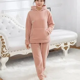 tiaro Women Night Suit Set Pink Self Design-picture-44