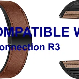 ACM WSM28P20BRGL1070 Pack of 2 Watch Strap Leather Magnetic Silicone 20mm for French Connection R3 Smartwatch (Brown/Gold) Smart Watch Strap-image-28