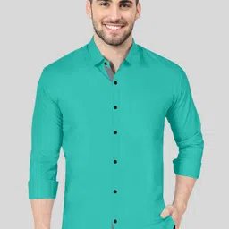vtexx Men Regular Fit Solid Spread Collar Casual Shirt-picture-29