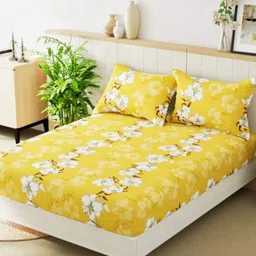 tiwanshi 220 TC Polycotton King Self Design Fitted (Elastic) Bedsheet image 3
