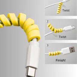 MSPLUSONE - Mobile Cable Protector 12 PCS| Colorful Spiral Silicone Cable Guard Cable Protector image 5