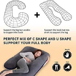 ozly Multifunctional Pregnancy Pillow Microfibre, Polyester Fibre Solid Pregnancy Pillow Pack of 1 image 4