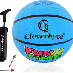 cloverbyte FUNTIME Junior Size 3 Blue Kids PlayZone With Pump & Pins Basketball - Size: 3-picture-12