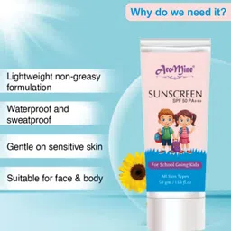 aromine Sunscreen - SPF 50+++ PA+++ Broad Spectrum for School-going Kids Boy & Girl image 3
