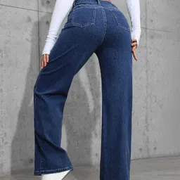 gayatri febric Women Straight Fit Mid Rise Blue Jeans image 2