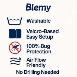 blemy Premium Mosquito Net for Windows | 4x4 ft | With Velcro | Easy Installation HDPE - High Density Poly Ethylene Washable Adults Mosquito Net image 5