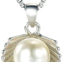 silver shoppee Sterling Silver Pearl Sterling Silver Pendant image 1
