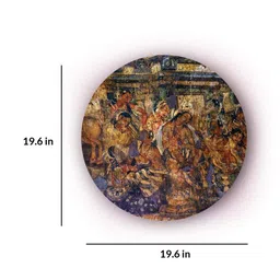 Round Brown Bodhisattva Padmapani Canvas Art Print By The Artment image 3