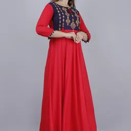 kalaxi Viscose Rayon Stitched Anarkali Gown image 3