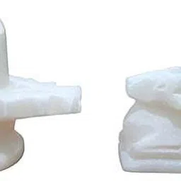 Marble Handcrafted Shiva Nandi Idol Statue (Standard, White, 5x5x2 cm) Decorative Showpiece - 5 cm-image-56