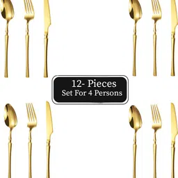 bonzeal Mirror Finish 410 Stainless Steel Designer Golden Cutlery Set For 4 Person Stainless Steel Cutlery Set-picture-39