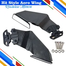 H2 Style Rear View Side Mirror for Fairing Bikes | Universal Fit for Racing & Bike Fairing Kit-image-1