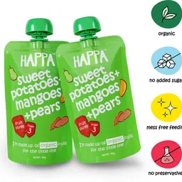 happa Organic Sweet Potato + Mango + Pear Fruit & Veggie Puree(200 g, Pack of 2) Cereal-picture-19