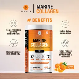 g glowsik Korean Marine Collagen Powder Hydrolyzed Collagen for Glowing Skin ,Hair & Bones image 2