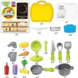 variertyvault 26 Pcs Kitchen Play Set Non Toxic Plastic Unbreakable Toys for Girls image 4