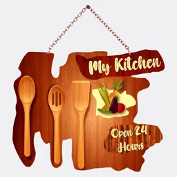 halre My Kitchen-Open 24Hrs Wooden Wall Hanging For Restaurant, Kitchen Decor Item-picture-38