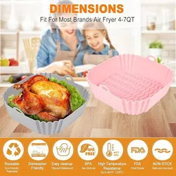 lijie Pack Of 2 Designed for COSORI, Instant & More – Silicone Tray Airfryer Tray image 3