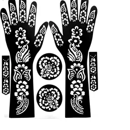 mehendiaura Mehandi AURA Stencil For Female hands bridal, Mehendi Design Sticker Stencil MEHENDI AURA - F7 Herbal, Natural Stencil-picture-42