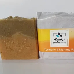 risaka ORGANIC Handmade TURMERIC and MORINGA SOAP with Shea and Kokum Butter image 3