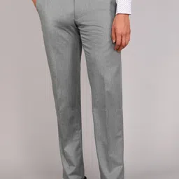 louis philippe Men Regular Fit Grey Polyester Trousers-picture-16