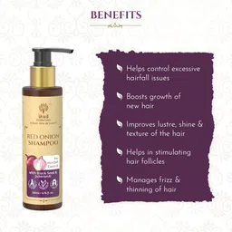 khadi essentials Red Onion Shampoo | Boosts Hair Growth | Controls Hair Fall | Reduces Frizz image 2