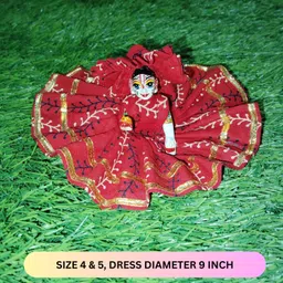 singing bird Combo of 4 cotton Laddu Gopal dress with Hat, Kanha Poshaak, Size-(4-5) Dress image 3