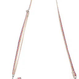 anekaant Multicolor Women Sling Bag - Mini Glid Natural & Pink Striped Sequined Cotton Handloom & Leatherette Sling Bag image 4