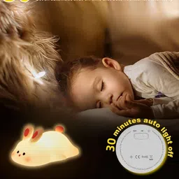 nairo Big Rabbit Night Light Lamp with Gesture Control Sensor with USB Rechargeable Night Lamp image 4