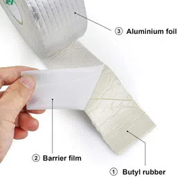kdzone Waterproof Aluminum foil based Butyl Rubber Tape 2INCH wdht 5mtr roll Suitable for Roof Leak, surface Crack, Window Sill Gap, Boat Sealing, Tank Leak aluminium foil tape (Manual) image 2