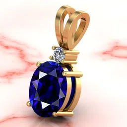 sidharth gems Gold-plated Sapphire Brass Pendant image 3