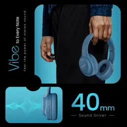 hammer Vibe ENC Bluetooth Headphone, 40mm Driver, Dual Pairing, 50hrs Playtime Bluetooth & Wired Headset image 4