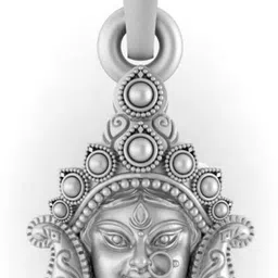 akshat sapphire Sterling Silver (92.5% Purity) Goddess Durga Maa Pendant For Men & Women Pure Sterling Silver Pendant Set image 1