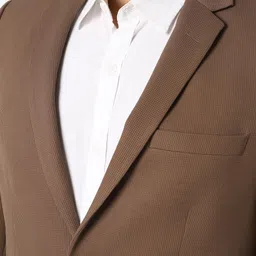 peter england Men Solid Single Breasted Formal Blazer image 5