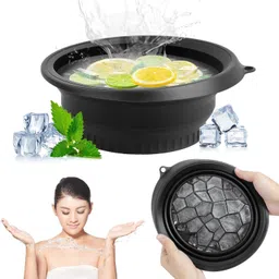mbvtreads Silicone Massage Bowl Facial Ice Bath,Collapsible Bowl for Face Ice Bath with Built-in Icetray Disposable image 1