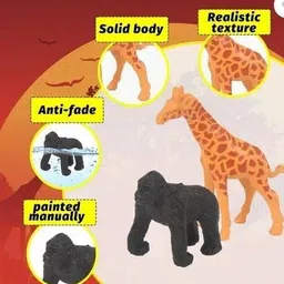 aneep 12 PC Mini Jungle Safari Realistic Wild Animal Rattle image 3