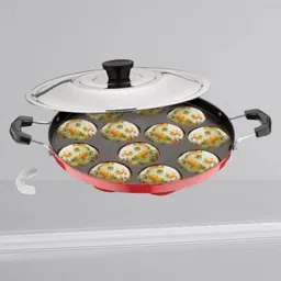 hriday PP-ALUMNM-Paniarakkal-7457 Paniarakkal with Lid 1 L capacity 24 cm diameter image 1