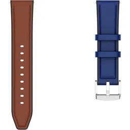 ACM WSM33U22BRBL3559 Pack of 2 Watch Strap Leather Silicone 22mm for Play Playfit Dial 4s Smartwatch (Brown/Blue) Smart Watch Strap image 4